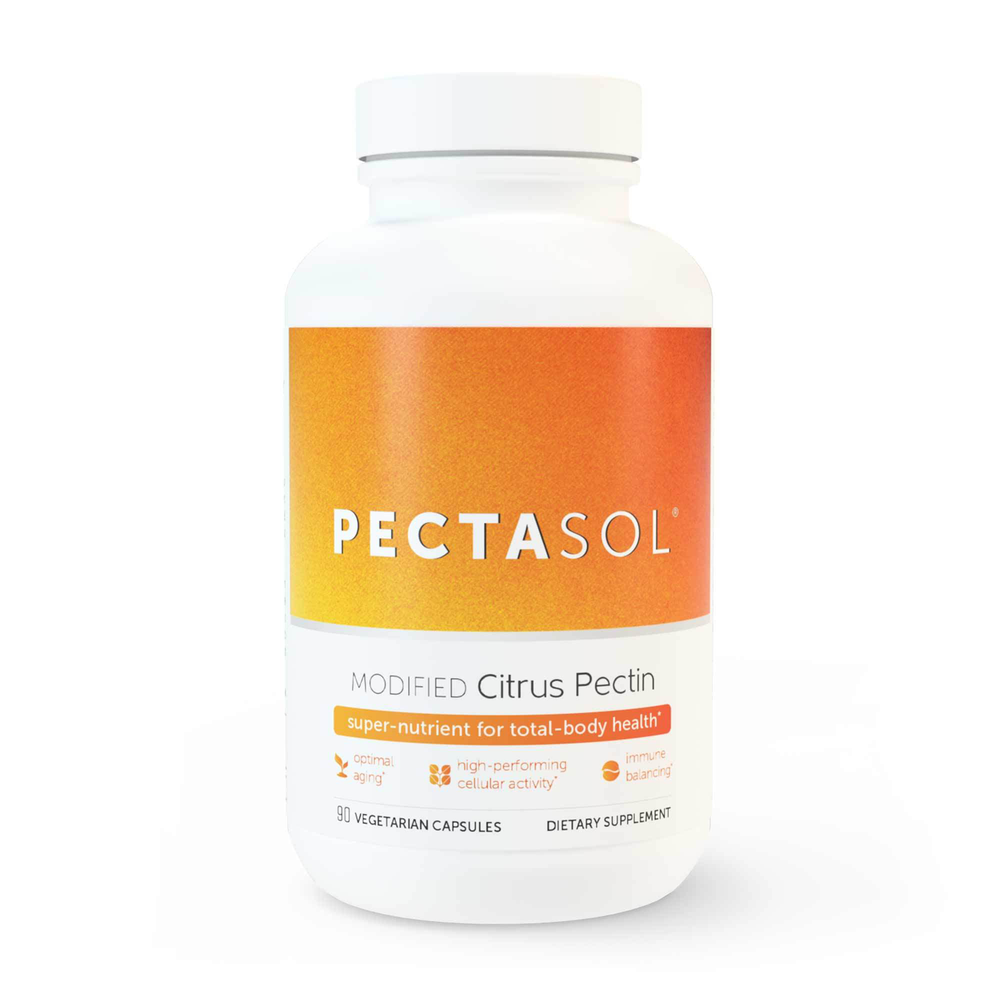 A bottle of EcoNugenics PectaSol-C Modified Citrus Pectin dietary supplement with 270 capsules.