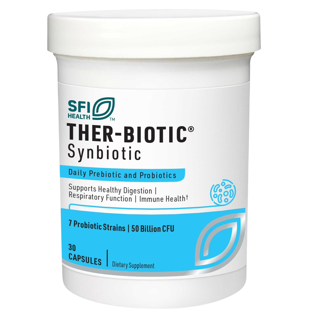 SFI Health Ther-Biotic Synbiotic supplement container on a white background
