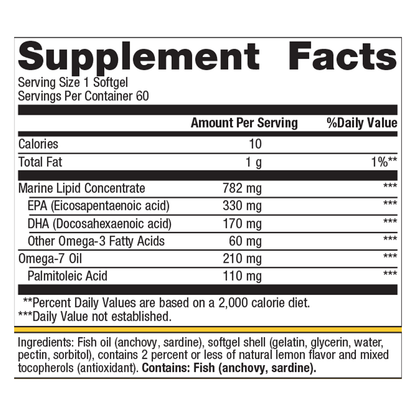 Supplement facts for Metagenics OmegaGenics® Fish Oil Mega 10