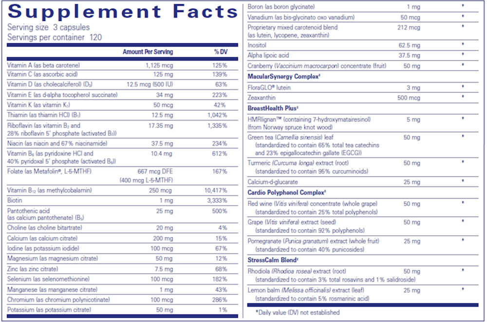 Pure Encapsulations Women's Nutrients 40+