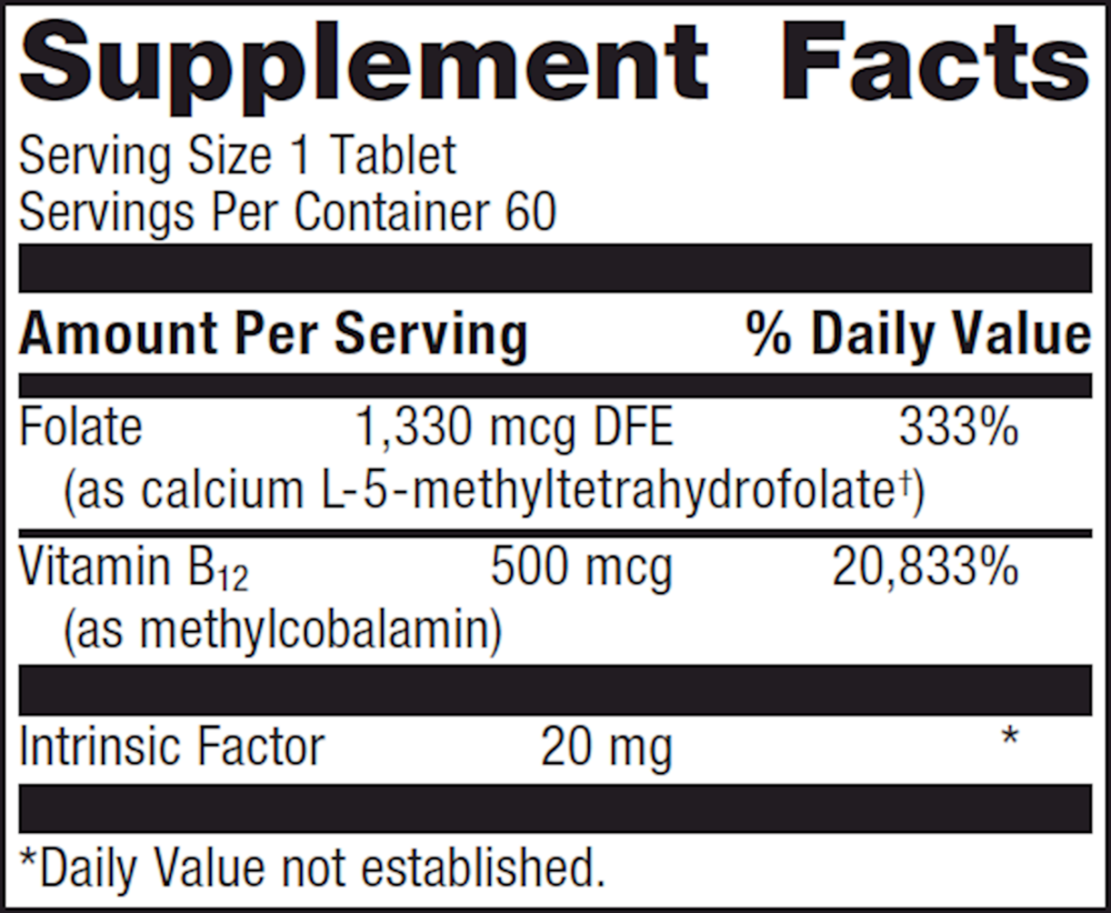 Supplement facts label with detailed nutritional information on a white background