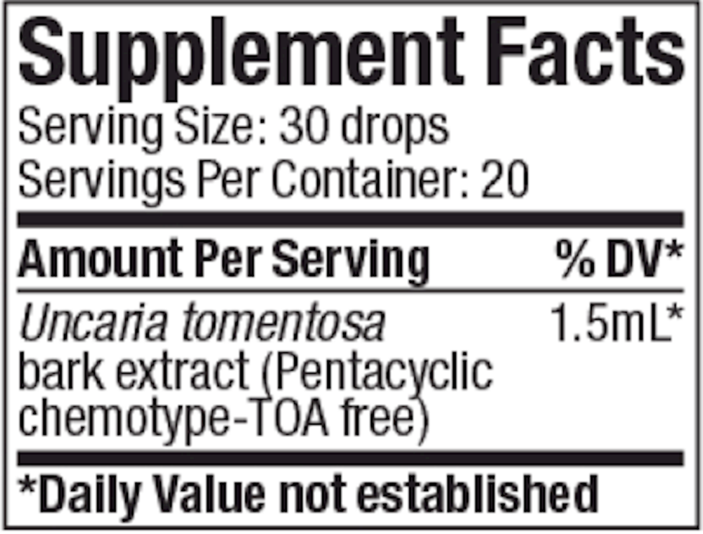 Supplment facts label
