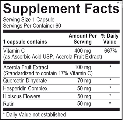 Supplement facts label with detailed nutritional information on a white background
