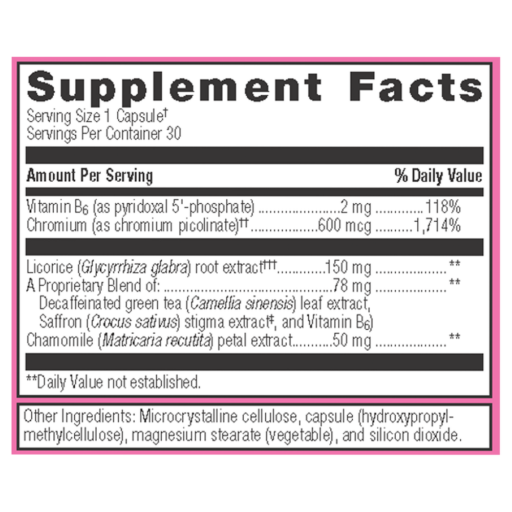 Supplement facs for Metagenics Her Wellness