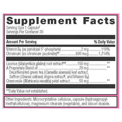 Supplement facs for Metagenics Her Wellness