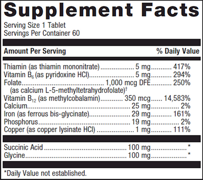 Supplement facts label with detailed nutritional information on a white background