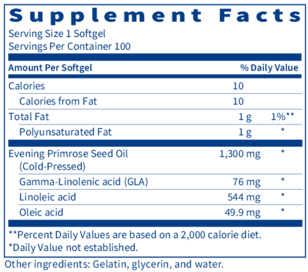 Supplement facts label for a product with various nutrients listed
