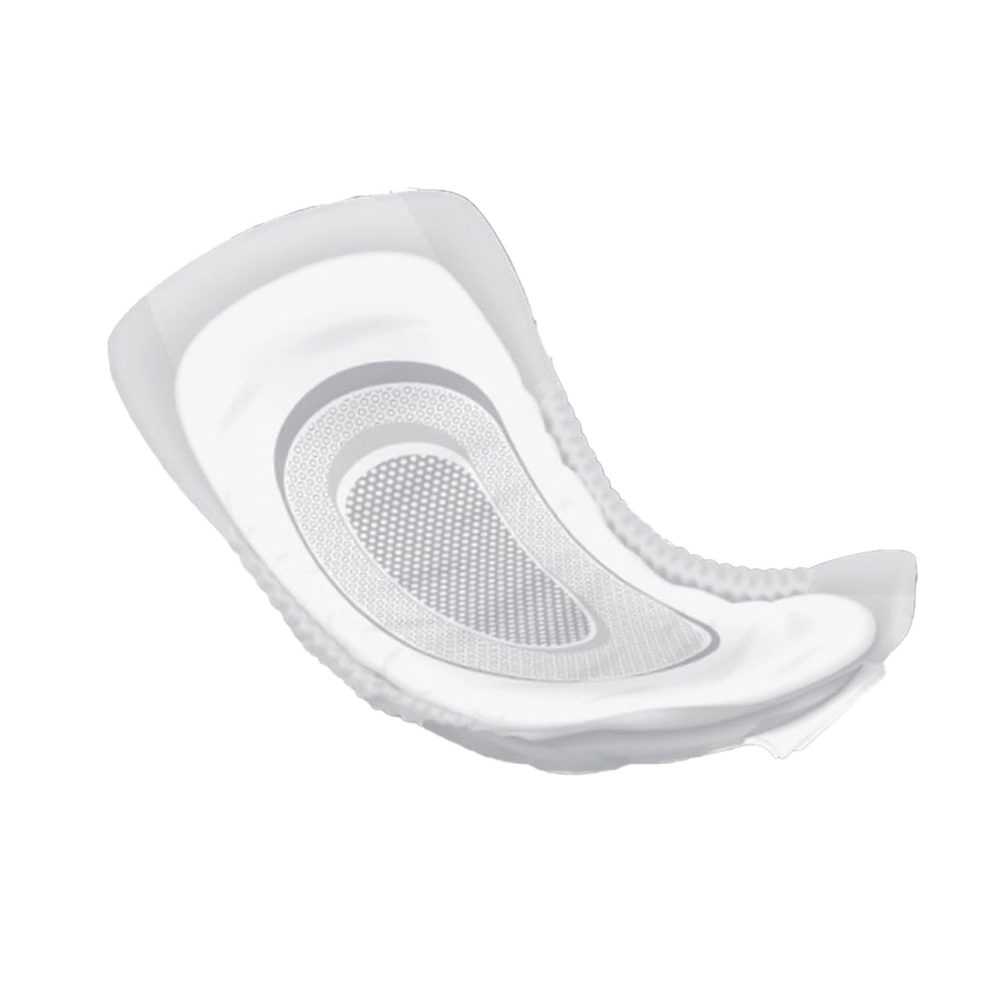 White incontinence pad on a white background