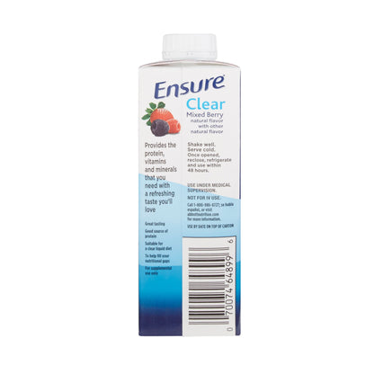 Ensure Clear Mixed Berry supplement bottle on a white background