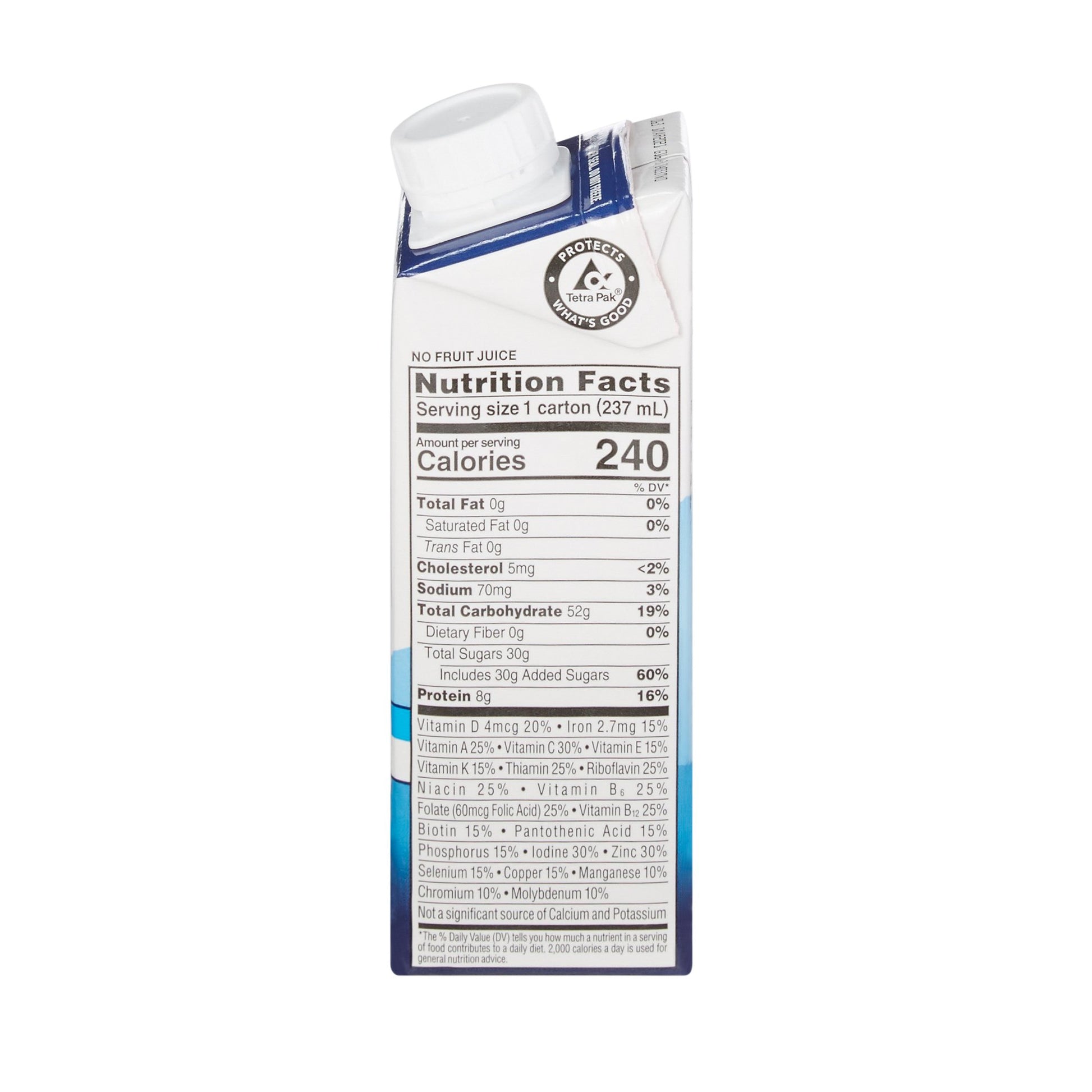 Nutrition facts label on a white background