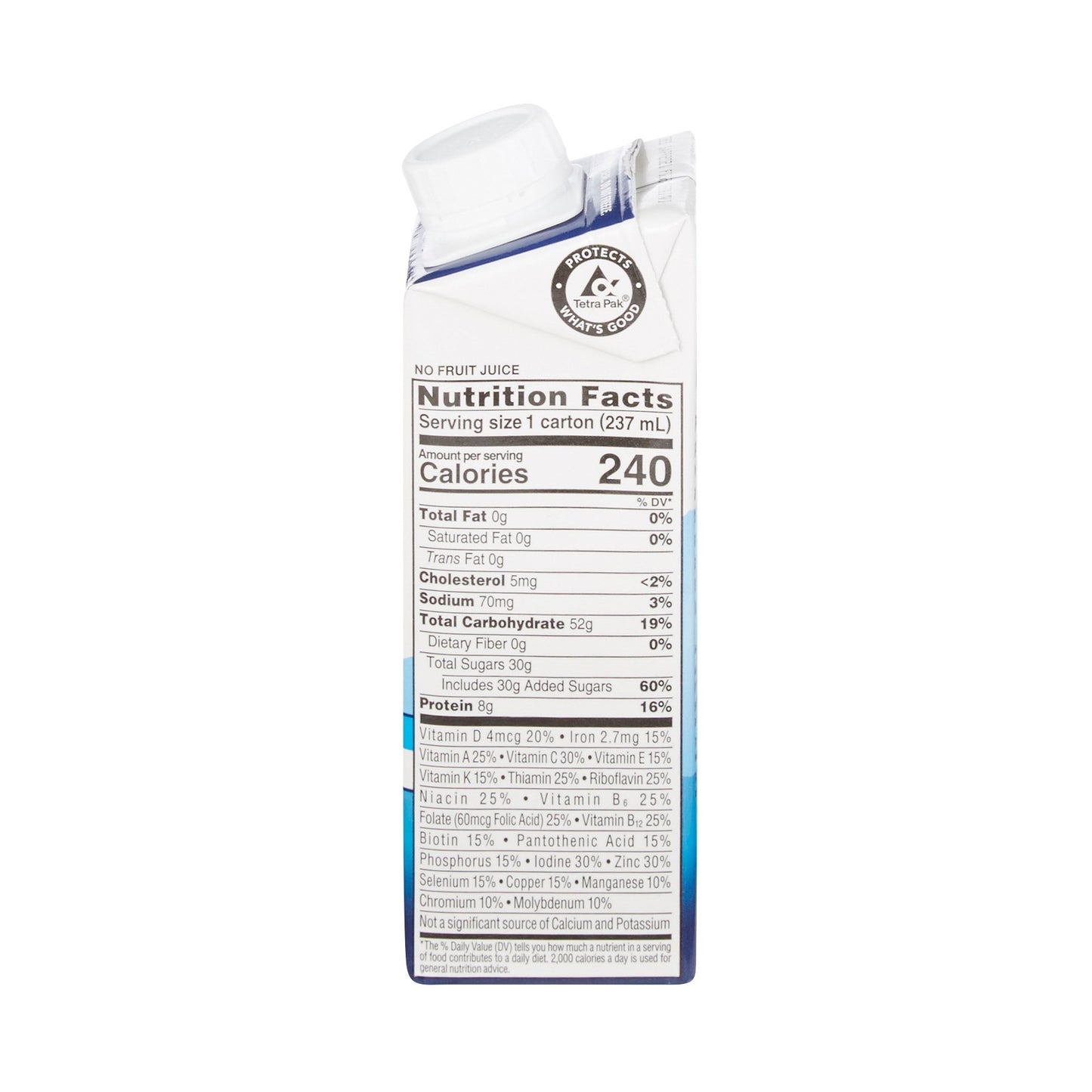 Nutrition facts label on a white background