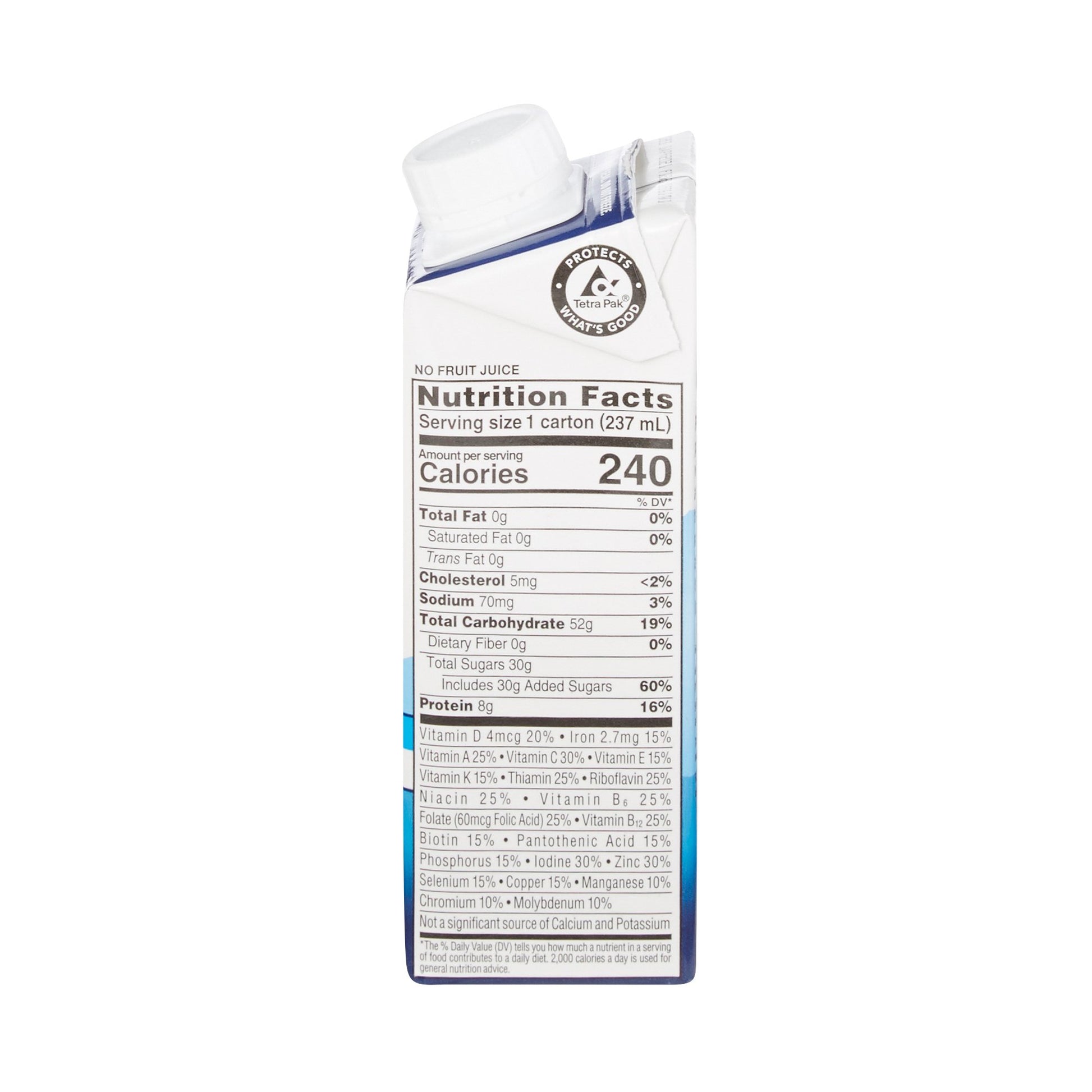 Nutrition facts label on a white background