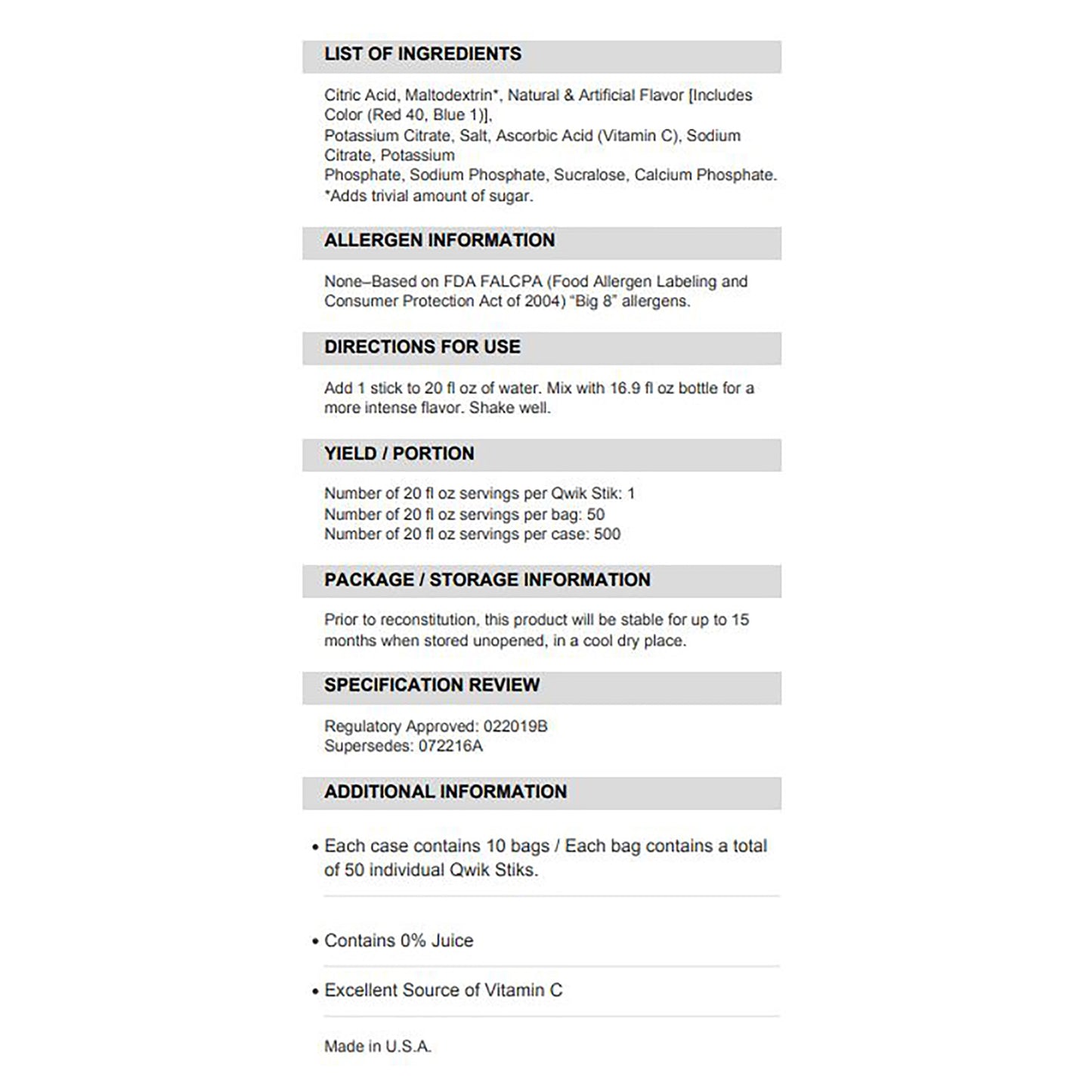 Oral Electrolyte Solution ® Zero Fruit Punch Flavor 0.11 oz. Electrolyte (159060102)