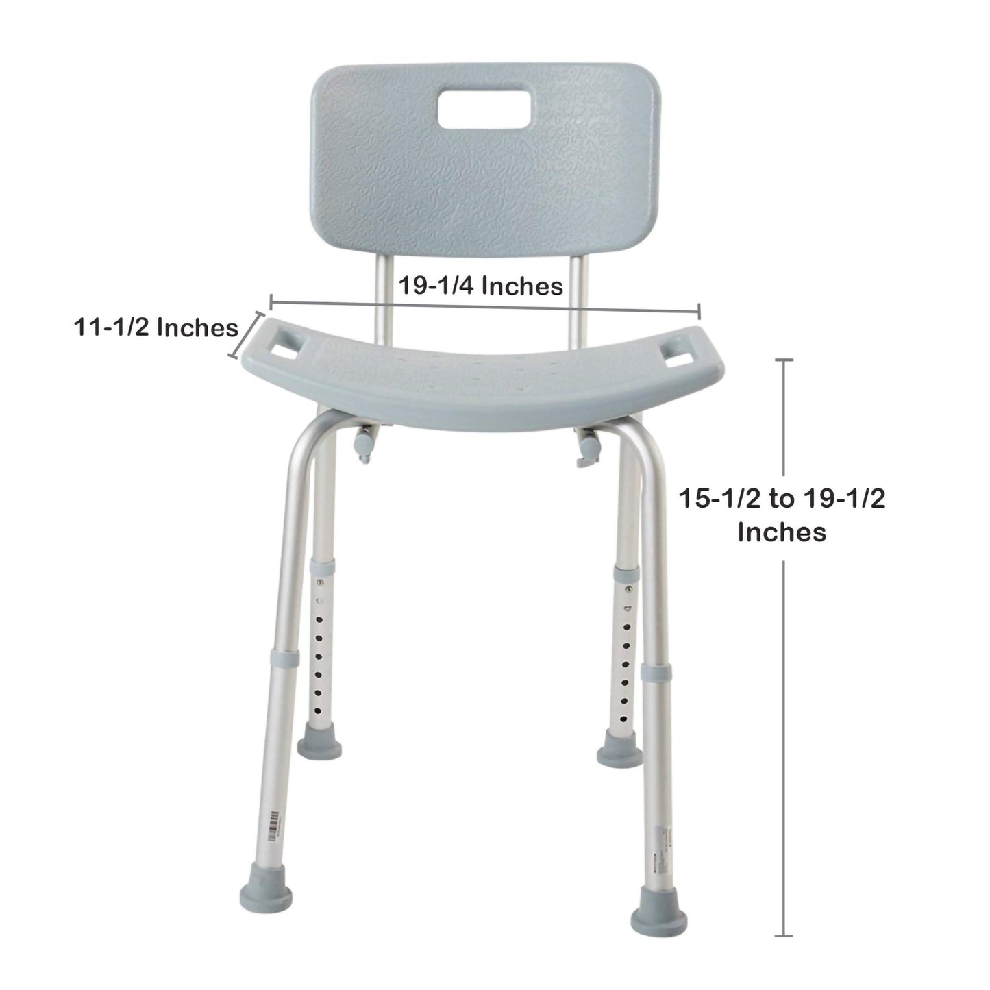 Bath Bench McKesson Without Arms Aluminum Frame Removable Backrest 19-1/4 Inch Seat Width 300 lbs. Weight Capacity (146-RTL12202KDR)