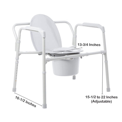 Commode Chair McKesson Fixed Arms Steel Frame Back Bar 13-3/4 Inch Seat Width 650 lbs. Weight Capacity (146-11117N-1)