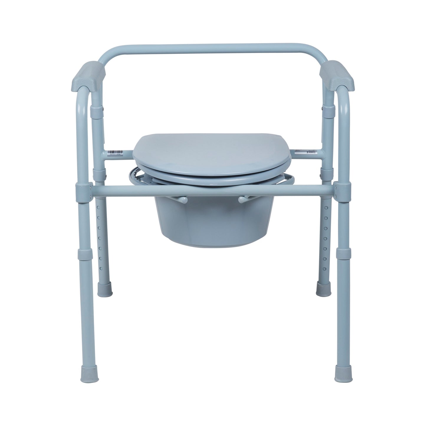 Commode Chair McKesson Fixed Arms Steel Frame Back Bar 13-1/2 Inch Seat Width 350 lbs. Weight Capacity (146-11148-1)