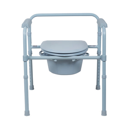 Commode Chair McKesson Fixed Arms Steel Frame Back Bar 13-1/2 Inch Seat Width 350 lbs. Weight Capacity (146-11148-1)