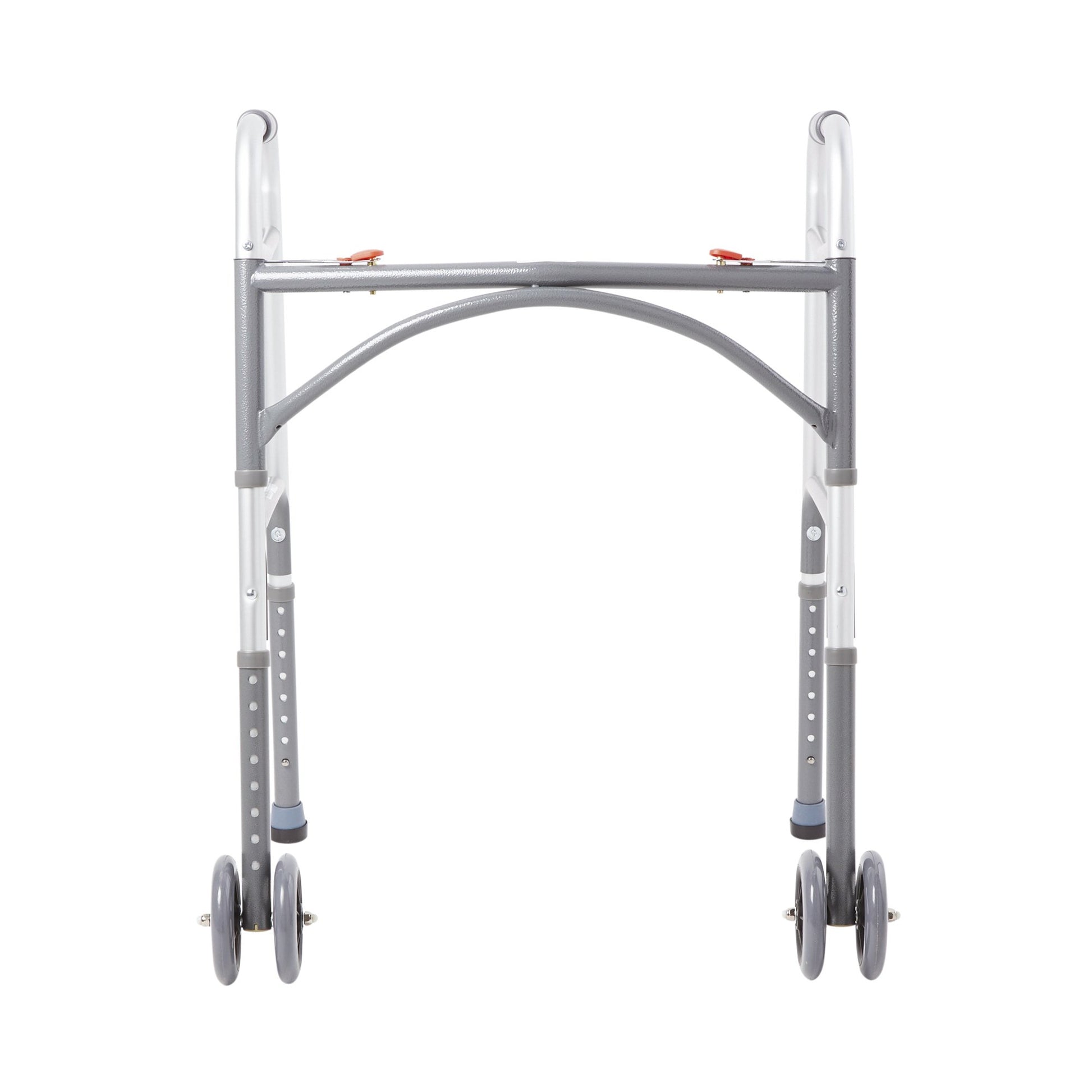 Gray walker with wheels on a white background