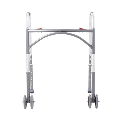 Gray walker with wheels on a white background