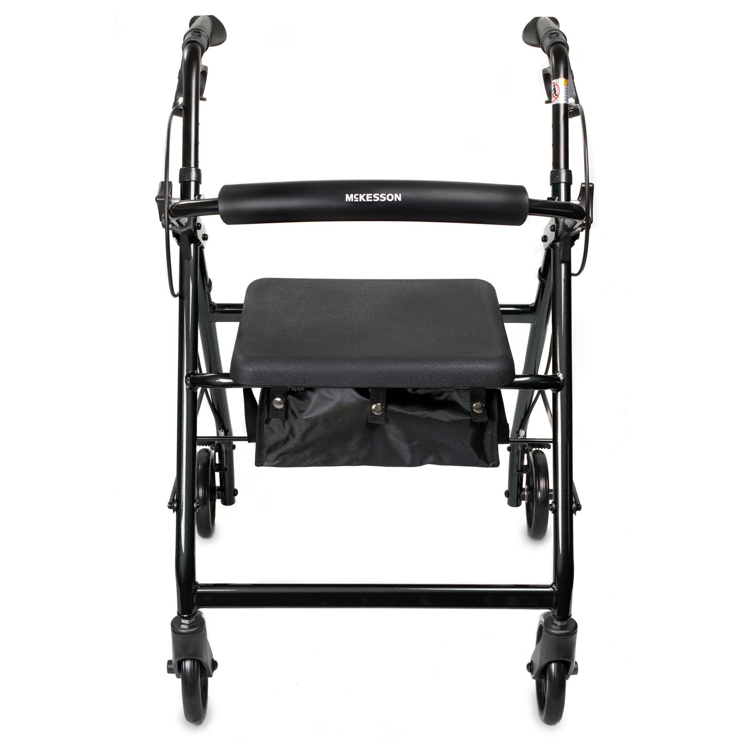 4 Wheel Rollator McKesson Black Adjustable Height / Folding Aluminum Frame (146-R726BK)