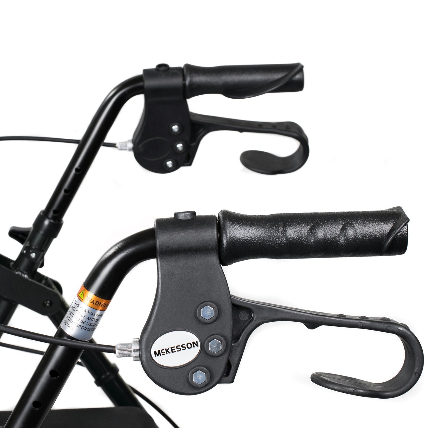 4 Wheel Rollator McKesson Black Adjustable Height / Folding Aluminum Frame (146-R726BK)