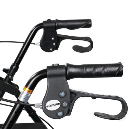 4 Wheel Rollator McKesson Black Adjustable Height / Folding Aluminum Frame (146-R726BK)