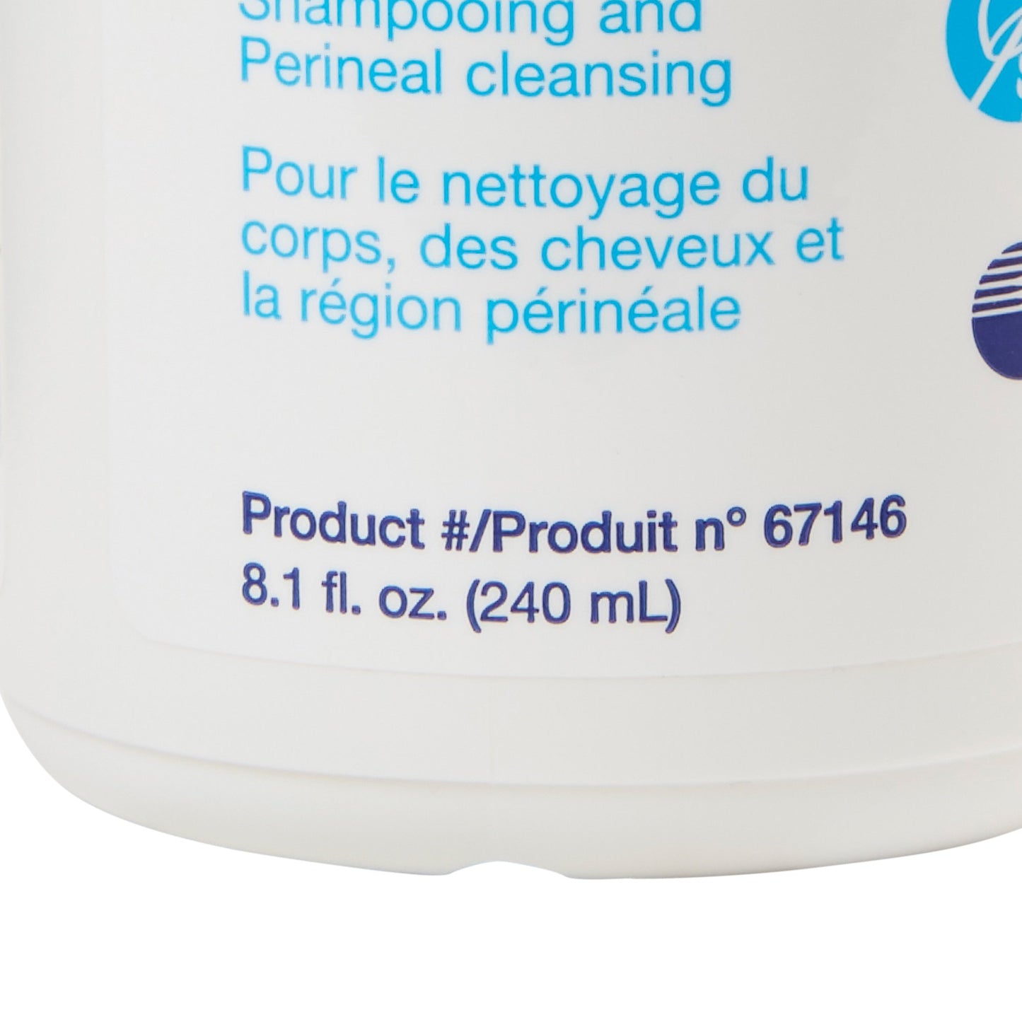 Close-up of a product label with text on a white background