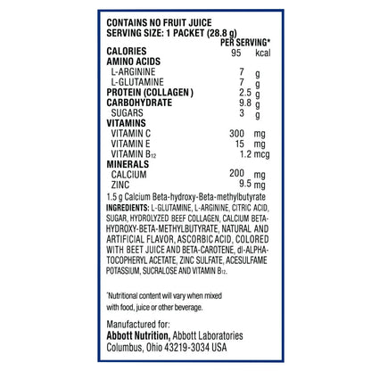 A picture of supplement facts and ingredients.