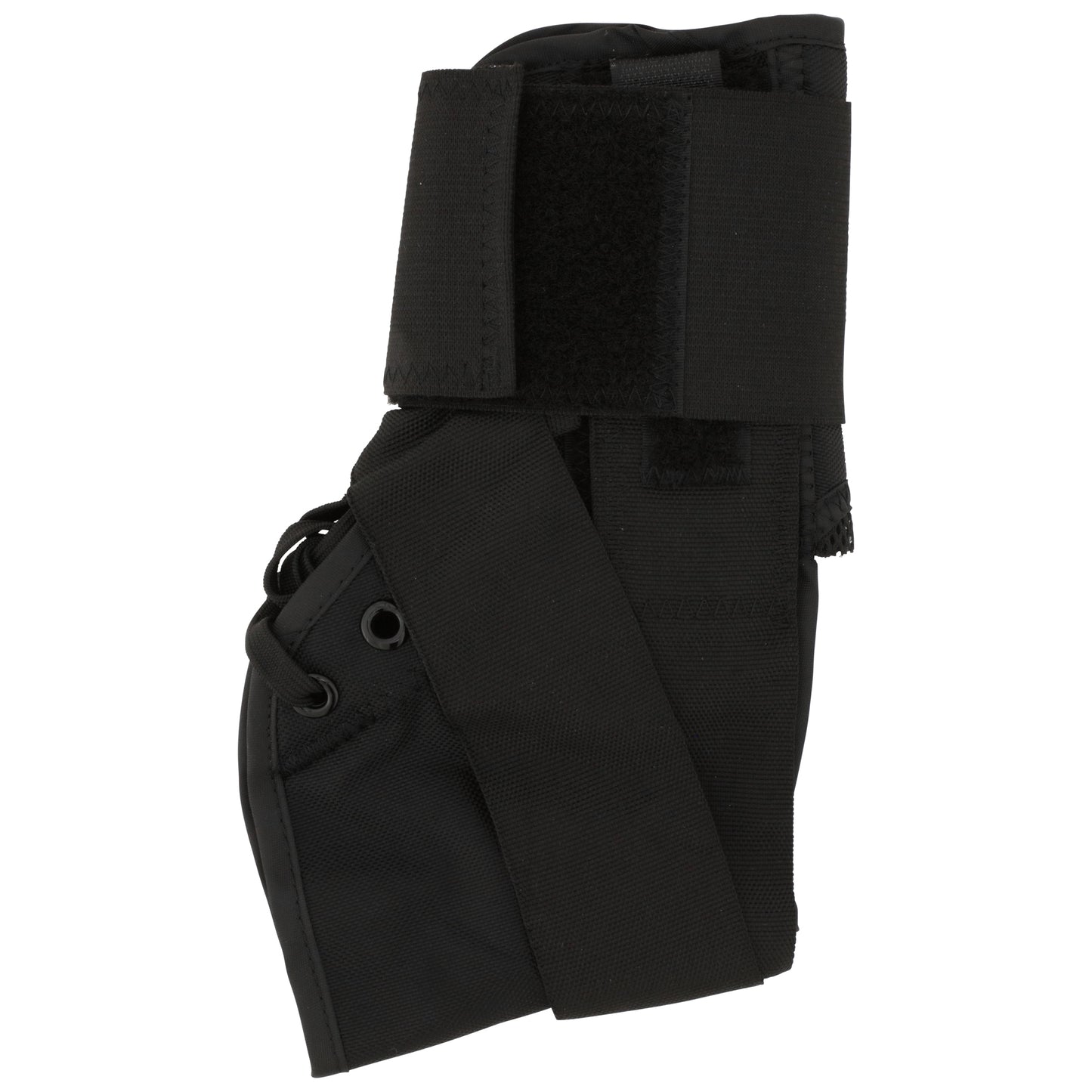 Black tactical holster on a white background