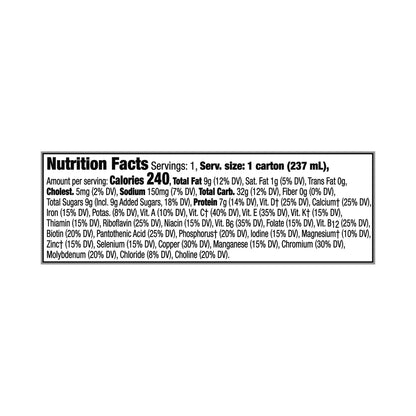 Nutrition facts label for a product on a white background