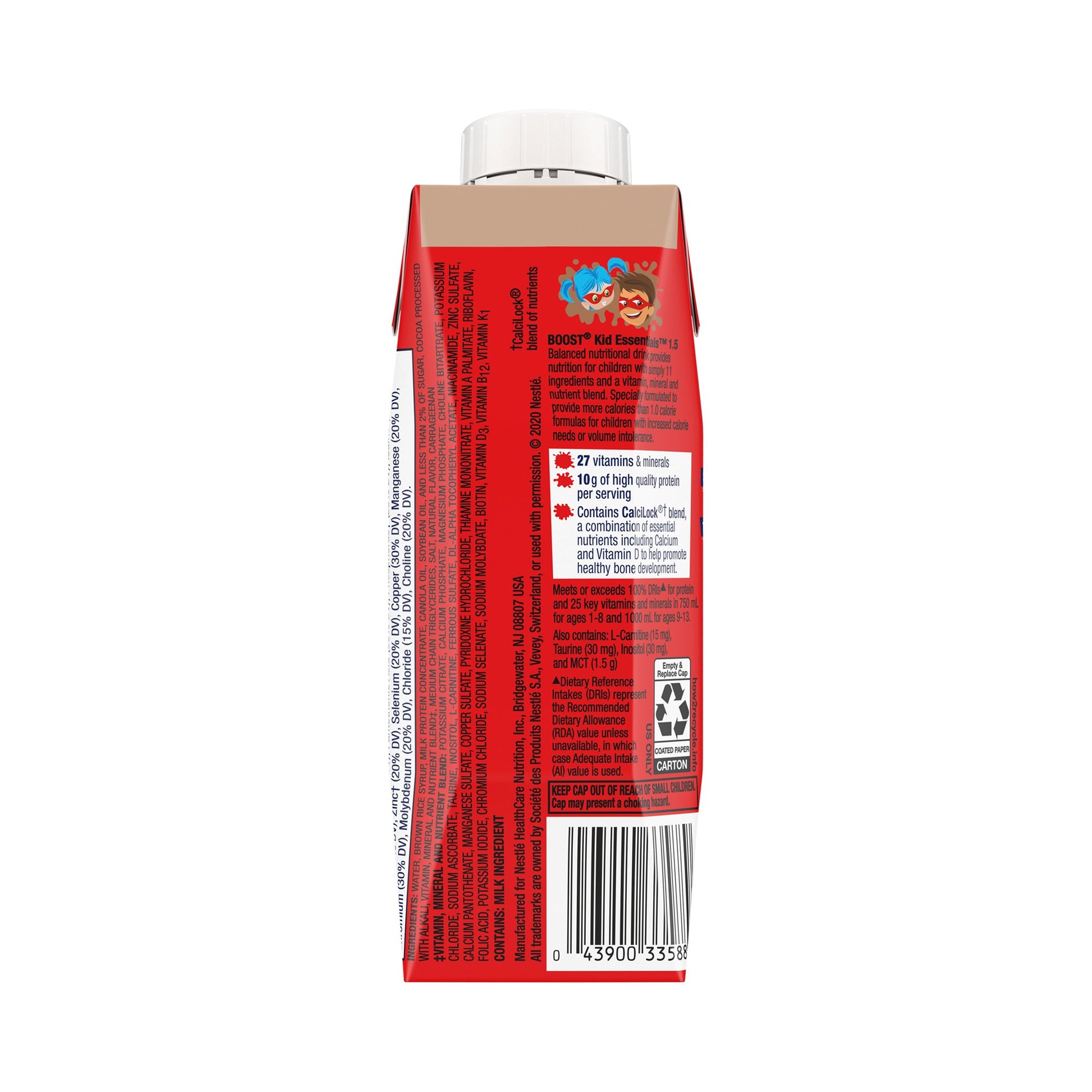 Red box with white cap on a white background