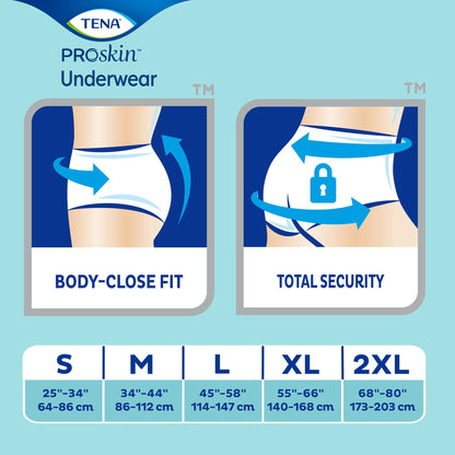 Unisex Adult Absorbent Underwear TENA® ProSkin™ Plus Pull On with Tear Away Seams Large Disposable, Moderate Absorbency (72632, 72633, 72634)