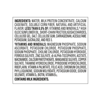 List of ingredients and vitamins/minerals on a white background