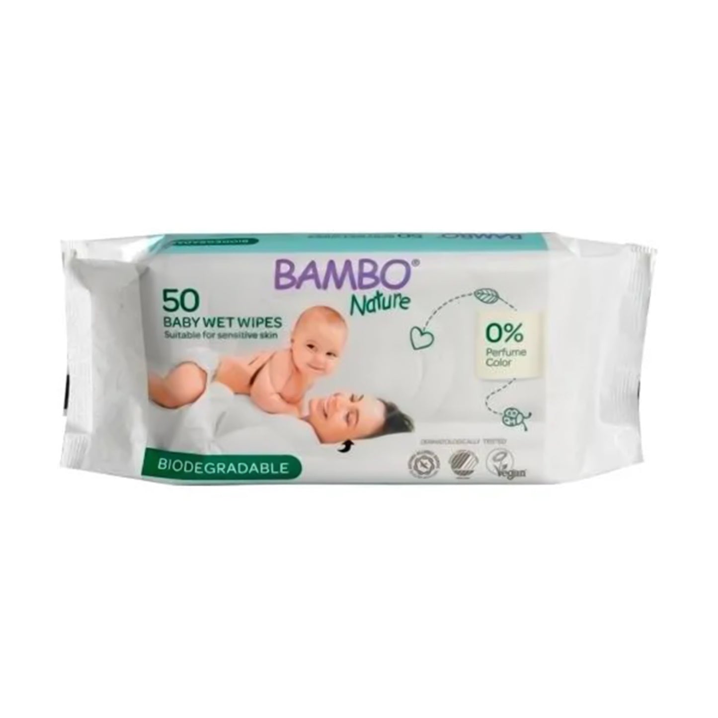Baby Wipe Bambo® Nature Soft Pack Unscented 64 Count (1999914029)