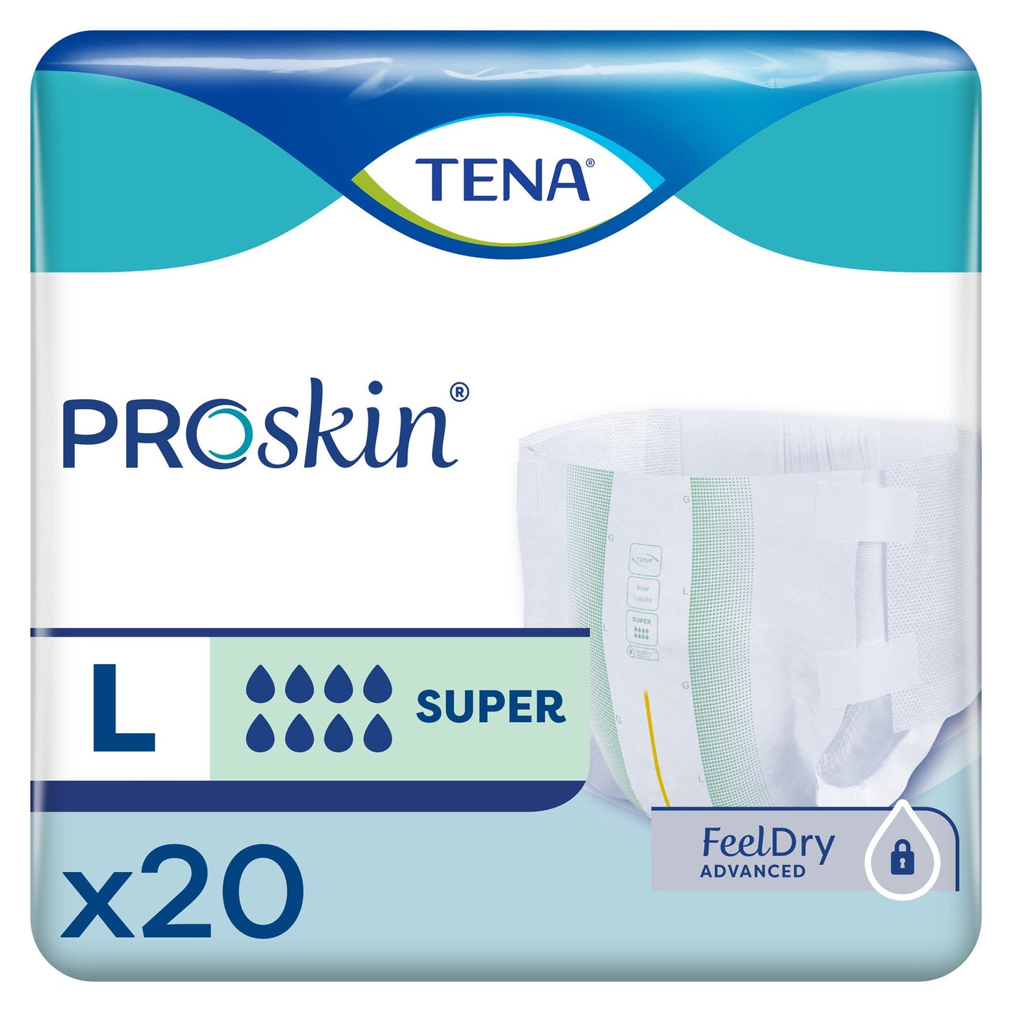 Unisex Adult Brief TENA ProSkin™ Super, disposable-Heavy Absorbency (67550, 67560, 67570)