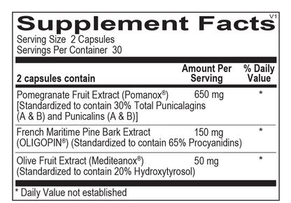 A picture of a label with supplement facts