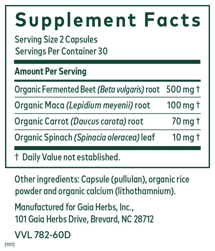 A list of supplement facts.  