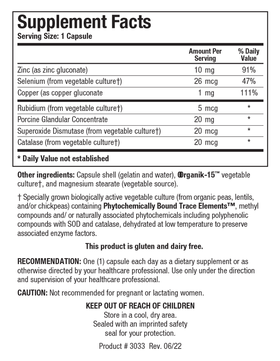 Supplement facts label for a dietary supplement with detailed nutritional information.
