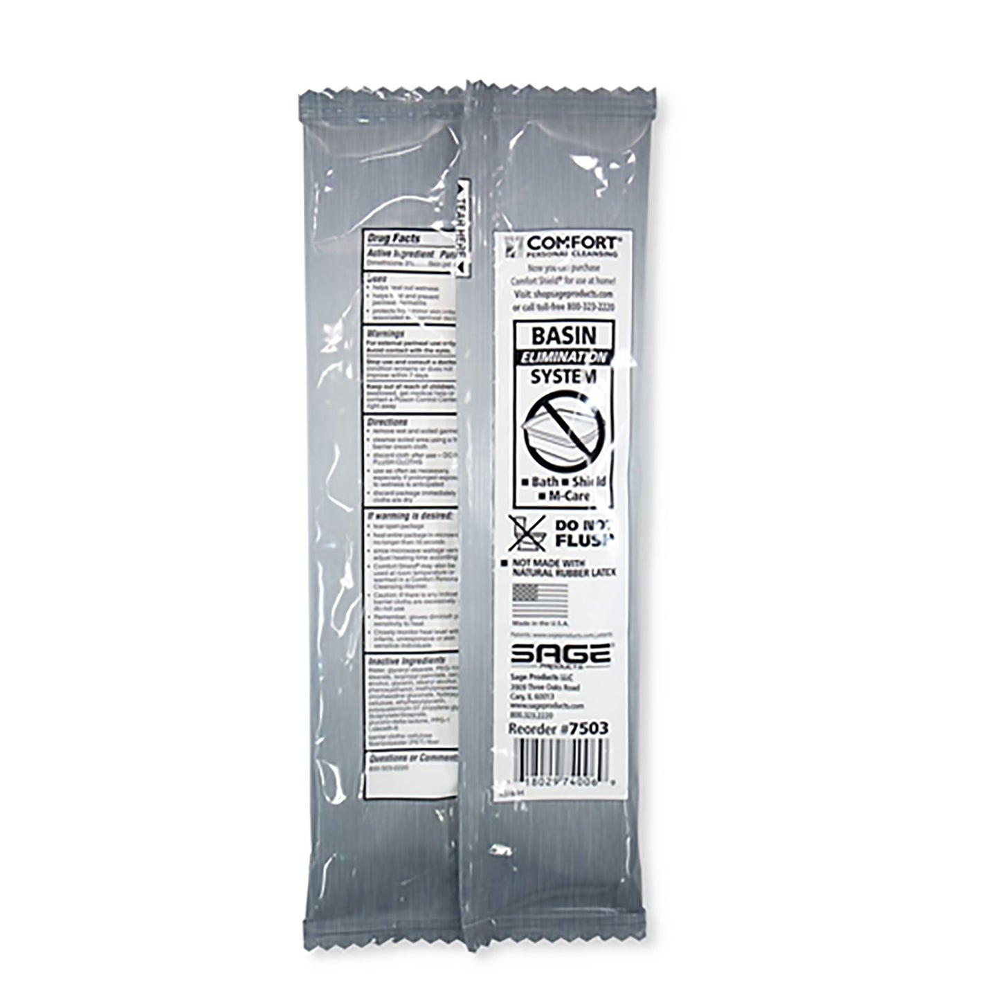 Two gray packages with labels on a white background