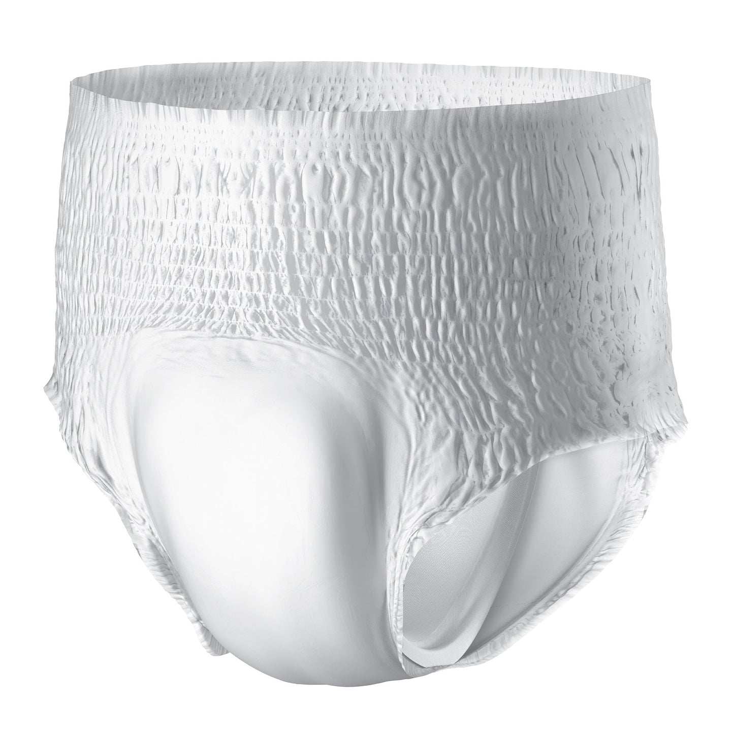 White men's underwear with textured pattern on a white background