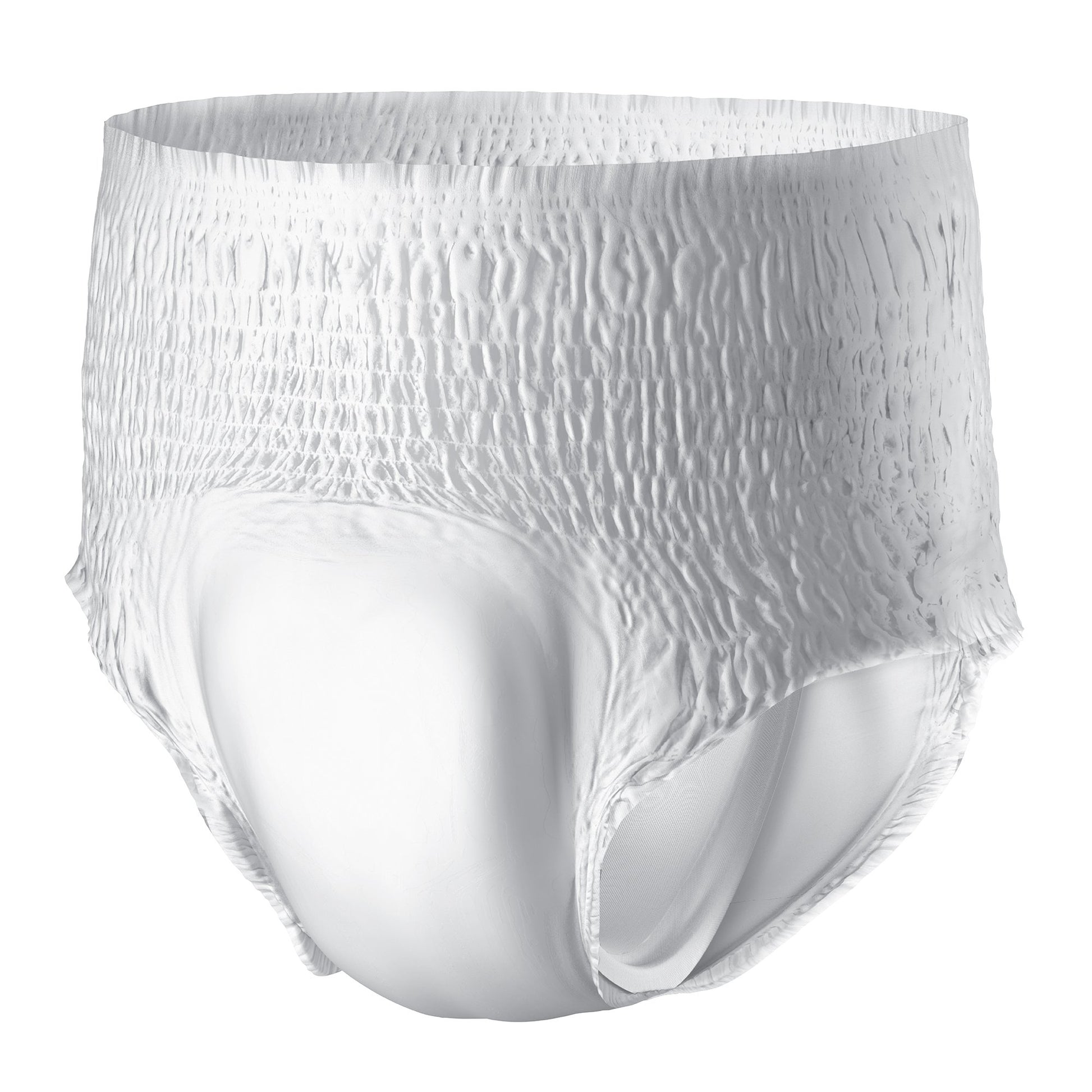 White men's underwear with textured pattern on a white background