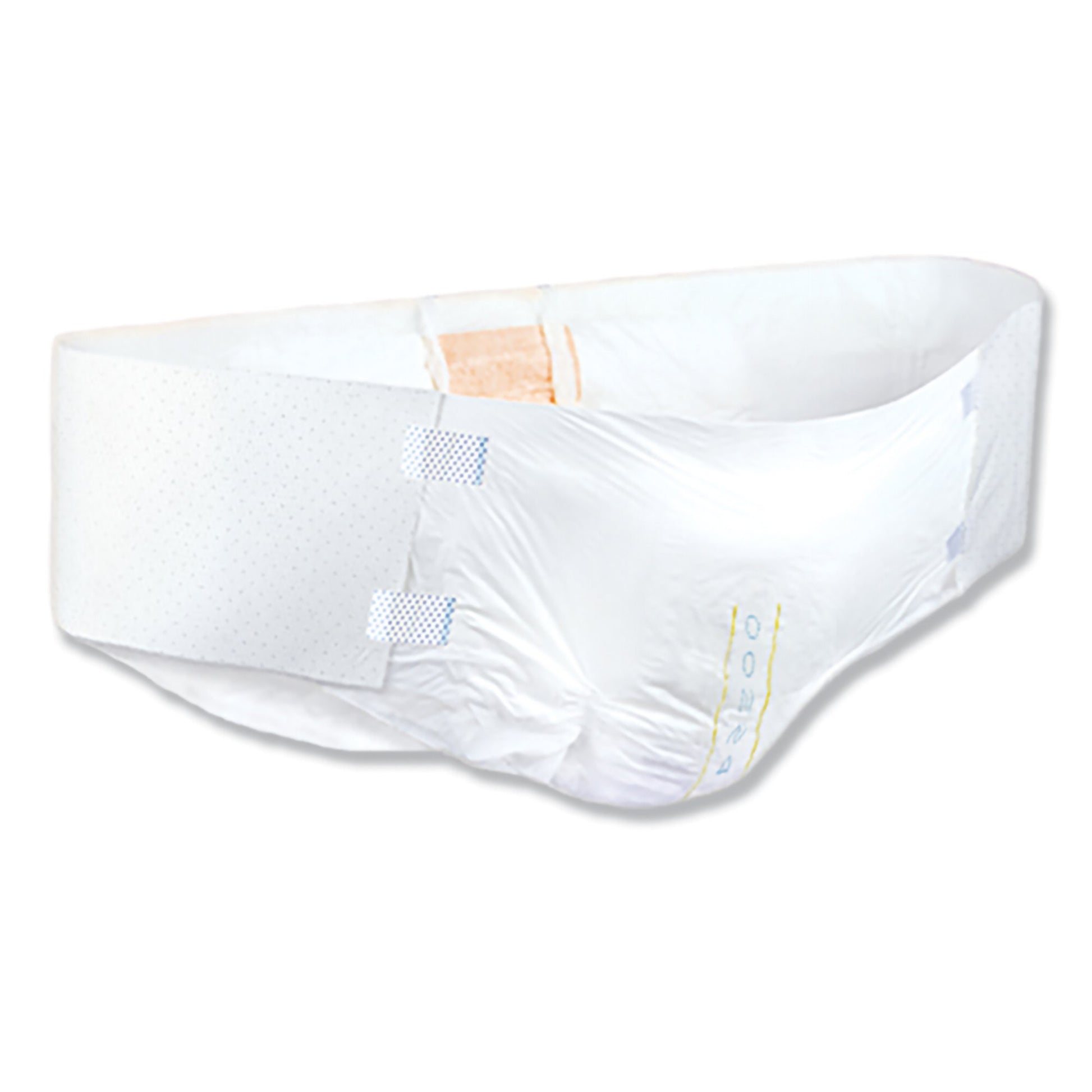 White diaper with brand logo on a white background