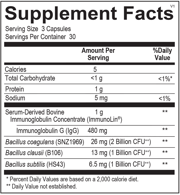 A picture of the supplement facts label.  