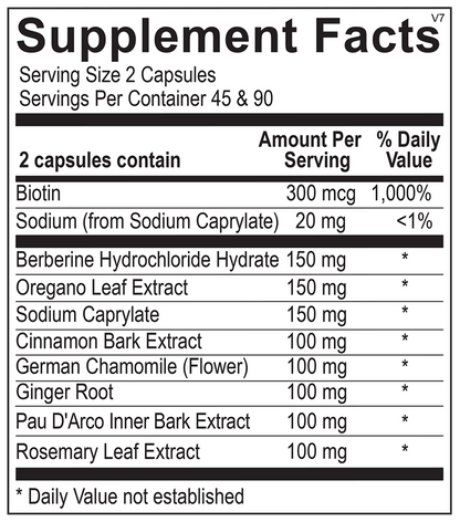 A picture of the supplement facts label.