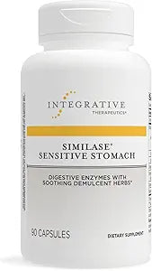 A bottle of Integrative Therapeutics Similase Sensitive Stomach dietary supplement with soothing demulcent herbs.