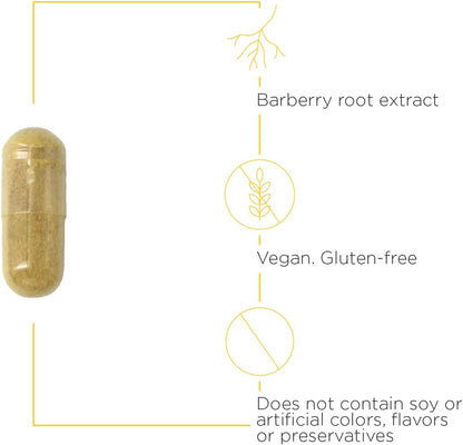 A picture of a light brown capsule that is free of soy, artificial flavors, color, and preservatives.