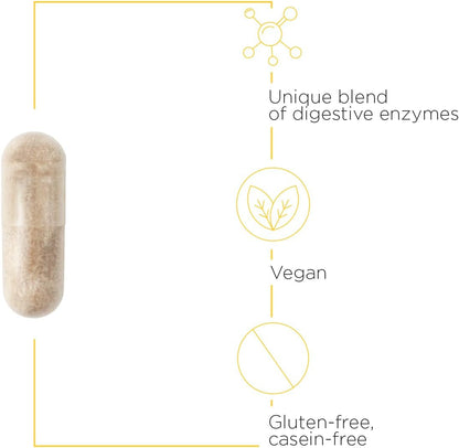 A picture if a tan capsule that is vegan, and gluten and casein free.  