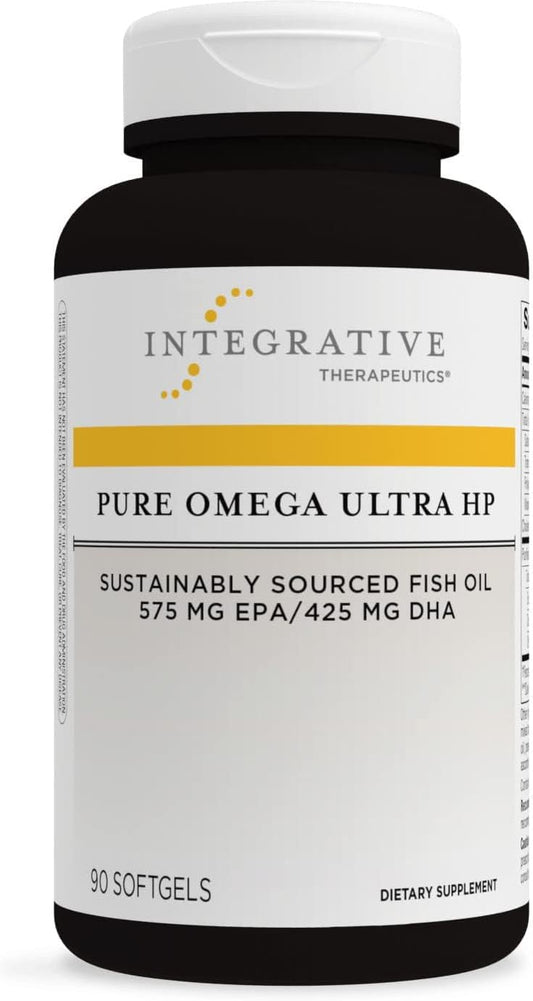 A bottle of Integrative Therapeutics Pure Omega Ultra HP softgels.