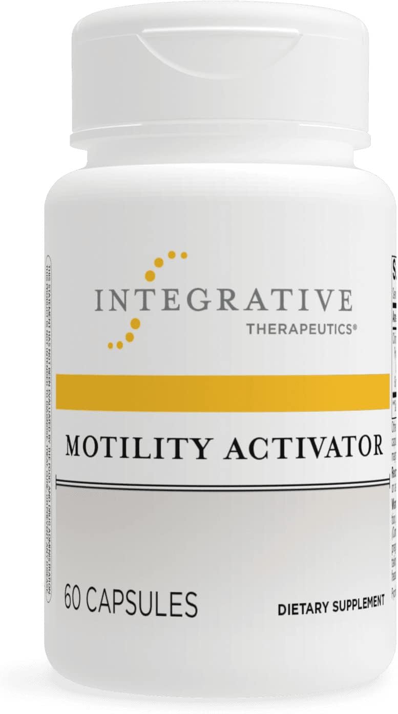 A bottle of Integrative Therapeutics Motility Activator dietary supplement with 60 capsules.