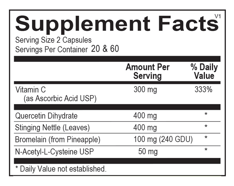 A picture of the supplement facts label.